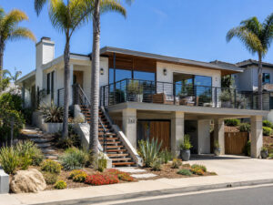 Modern home with Exterior Elevated Elements (EEE) in San Diego